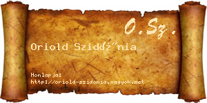 Oriold Szidónia névjegykártya
